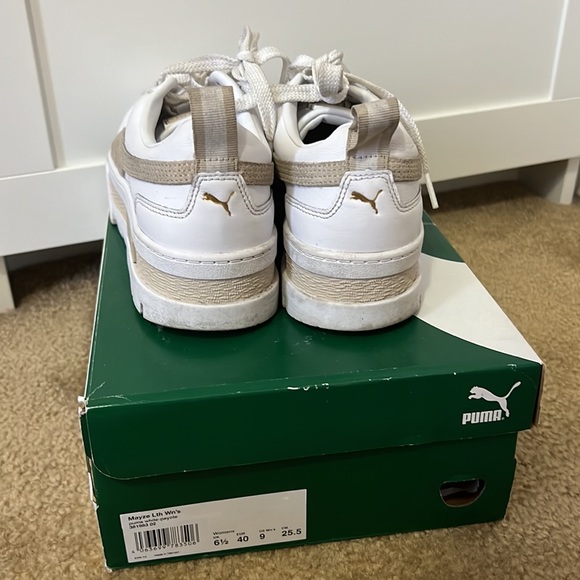 Puma Mayze Women’s white peyote leather platform sneaker - Picture 3 of 8